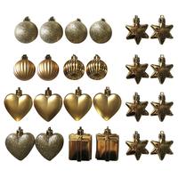 Н-р елоч.украш."Ассорти" 24шт золотой 007443 /6/