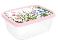 Контейнер д/прод.прям.1,5л с декор."Цветущий луг" (св.-роз.) 223111007/01 /24/