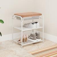 Подставка д/обуви "Гранада 13В_НБК" с сид.и ящ.,ткань нубук бел.ПДОГ13ВНБК Б