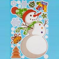 Наклейка интерьерная новог."Весёлый снеговик" BQ166 109962 /20/