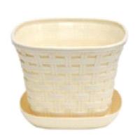 Кашпо квадр."Ротанг"4,6л с под.слон.кость 3646126 /14/