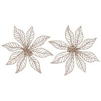 Украш.декор."Пуансеттия" 2шт золото 108566 /9/