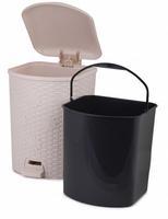 Контейнер д/мусора 12л "Плетенка" св-беж. М2048 (1) Б