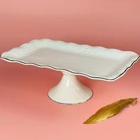 Блюдо прямоуг.35,5см АГАТА на ножке п/у фарф.102-155 /4/