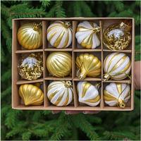 Н-р елочн.украш.LN28-E33-2 5см 12шт.Шары золото /72/