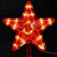 Гирлянда макушка LS-2-4 звезда 30л 25см Красная /50/