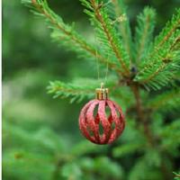 Н-р елочн.украш.4ABCDK24-H19-3 4см 24шт.Шары Красный с бел./108/