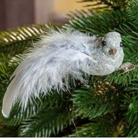 Прищепка на елку А1406S 3шт.12см Птичка серая