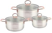 Н-р посуды нерж.6пр.(кастр.16см,20см,24см) 1/4 а-01332г