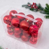 Н-р елочн.украш.Р27 6см 24шт.Шары красн./32/