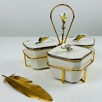 Н-р банок 3шт MELODY на подст.фарфор,металл п/уп 163-026 /12/