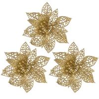 Украш.декор."Цветы" 3шт.зол.110238 /20/