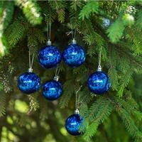 Шар Т173-4 6шт 6см (глянц.) синий /120/