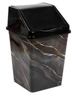 Ведро д/мусора с подв.кр.5л квадр.с дек."Черный мрамор" 940557 /16/