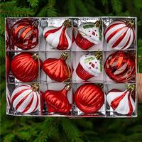 Н-р елочн.украш.LN36-К-3 5см 12шт.Шары красн./72/