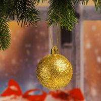 Шар Т510-6 6шт.6см (с пайетк.) золото /140/