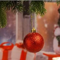 Шар Т509-6 6шт.6см (с пайетк.) красн./140/