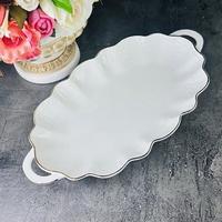 Блюдо 31см с ручк."Maria gold" фарфор п/уп.226-192 /8/