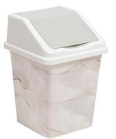 Ведро д/мусора с подв.кр.10л квадр.с дек."Белый мрамор" 941056 /10/