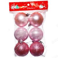 Шар Т263 6шт 6см (акрил/мат/блес) розов./140/