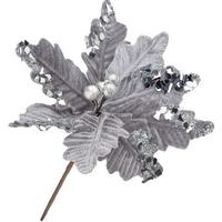 Украш.декор."Пуансеттия" серебр.110610 /20/