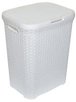 Корзина д/белья "Ротанг" 40л (бел.) 184006 /10/