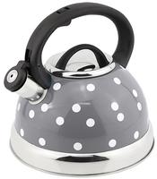Чайник нерж.3,0л со свистком д/всех видов плит,+индукц.,серый 1/12 а-769с/сер