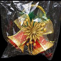 Подвеска Т041 Колокольчики 33см красн./зол.с бубенцами /180/