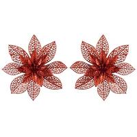 Украш.декор."Цветы" 2шт.красн.110235 /20/