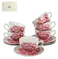 Н-р чайн.12пр(чаш.220мл-6шт,бл.-6шт) п/уп.1/8 12-460