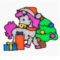 Наклейка на стекло А99 Лошадка в колпаке 15*20см /12/