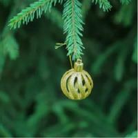 Н-р елочн.украш.4ABCDK24-H19-2 4см 24шт.Шары Золото с бел./108/