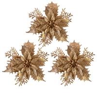 Украш.декор."Цветы" 3шт.медн.110239 /20/