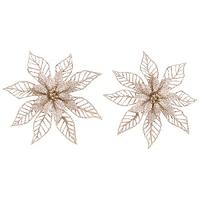 Украш.декор."Рождеств.звезда" 2шт золото 108567 /20/