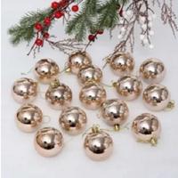 Н-р елочн.украш.Р28 6см 24шт.Шары розов.золото /32/