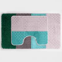 К-т ковр.для в/к 2шт.AQUA-PRIME SILVER 50*80/40*50см 11мм бирюз.AQP.BAN.SIL.202239-2.50х80-TQ /25/