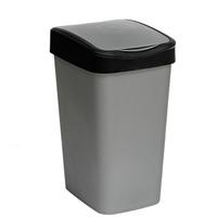 Ведро д/мусора с подв.кр.10л "Tandem"(сер.мет./черн.) 841058 /8/