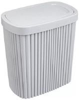 Контейнер д/мусора VELVET 5,9л св.-серый флэк 435204338 /6/