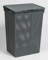 Корзина д/белья "Лофт" с кр.60л (сер.) 566018 /10/