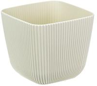 Кашпо ПИКАНТО 110*110мм 0,65л бел.ротанг М3208 /18/