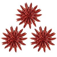 Украш.декор."Цветы" 3шт.красн.110237 /20/