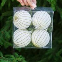 Н-р елочн.украш.10RDC4/H82-1 10см 4шт.Шары Бархат бел./45/