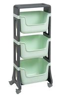 Этажерка "Junior" напольн.3-х яр.на колес.(мятн.) 771341 /6/