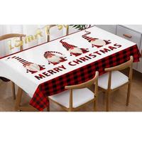 Скатерть нов.СК-108 150*150см бел.с черно/красн.квадр.,гномами