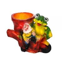 Кашпо "Лягушка с гномом на тачке" 166