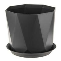 Кашпо ПРИЗМА d220мм 4,7л с/п графит.М3139 /8/