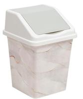 Ведро д/мусора с подв.кр.16л квадр.с дек."Белый мрамор" 941656 /14/