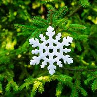 Подвеска-украшение G016 Снежинки 6шт.14см /500/