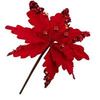 Украш.декор."Пуансеттия" красн.110597 /20/