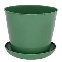 Кашпо кругл.6,5л с под.(темно-зел.) 386545 /11/